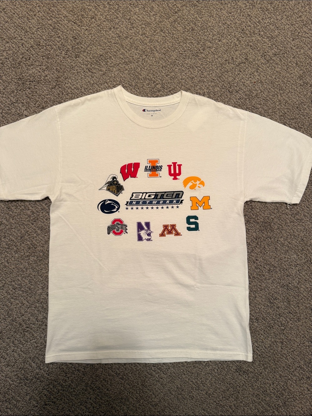 Vintage 2000s Champion Big Ten Network NCAA Collegiate T-Shirt Size M